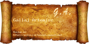 Gallaj Artemisz névjegykártya